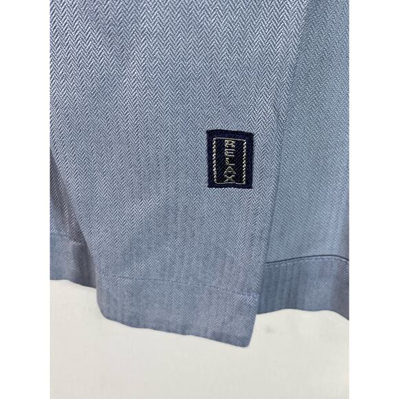 TOMMY BAHAMA Men's Blue Vintage Silk/Cotton Button-Up Short Sleeve Shirt SZ L - Picture 12 of 15